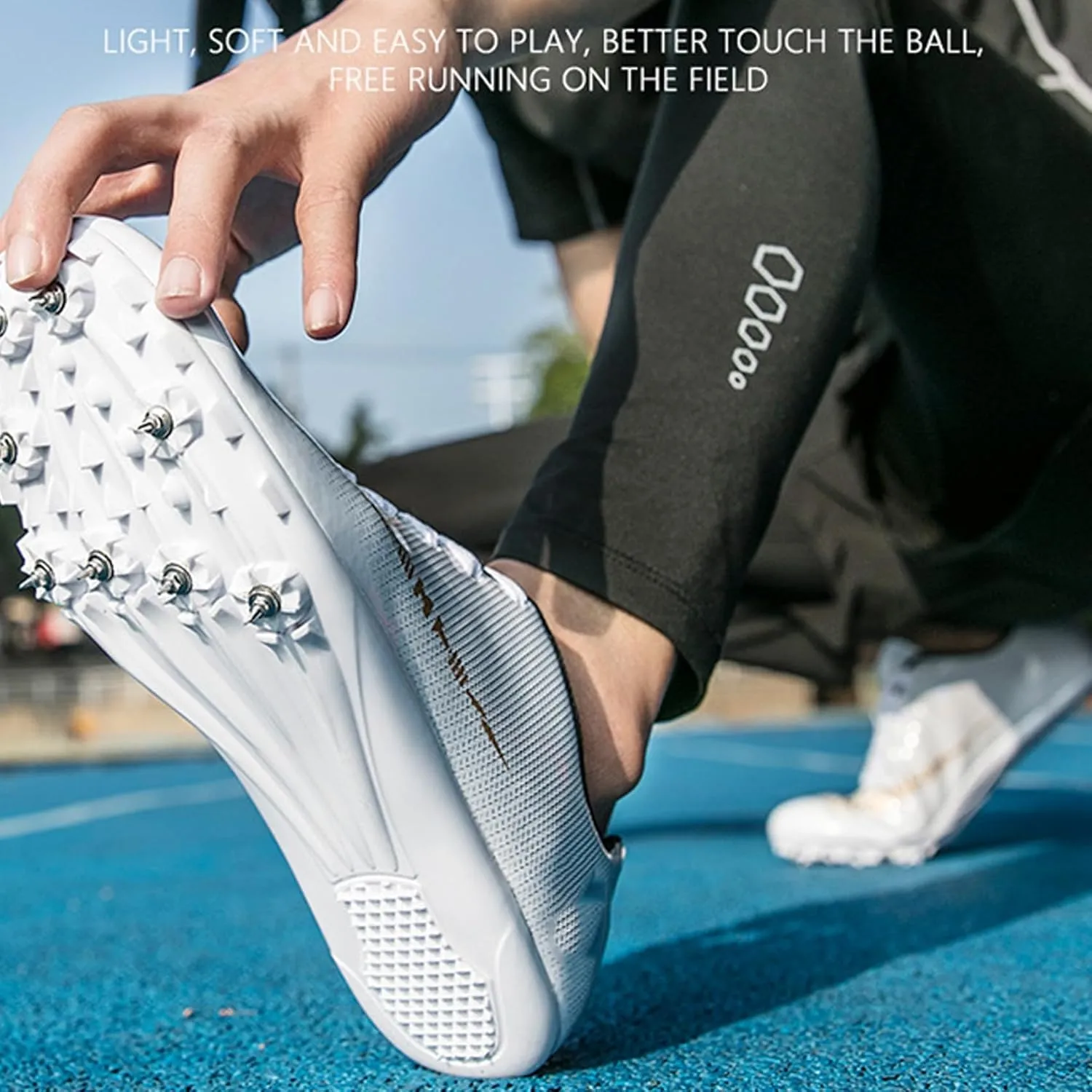 Mens Spikes Sneakers Track and Field Shoes Professional Running Nail Spikes Shoes Training Sprint Athletic Lightweight Student Competition