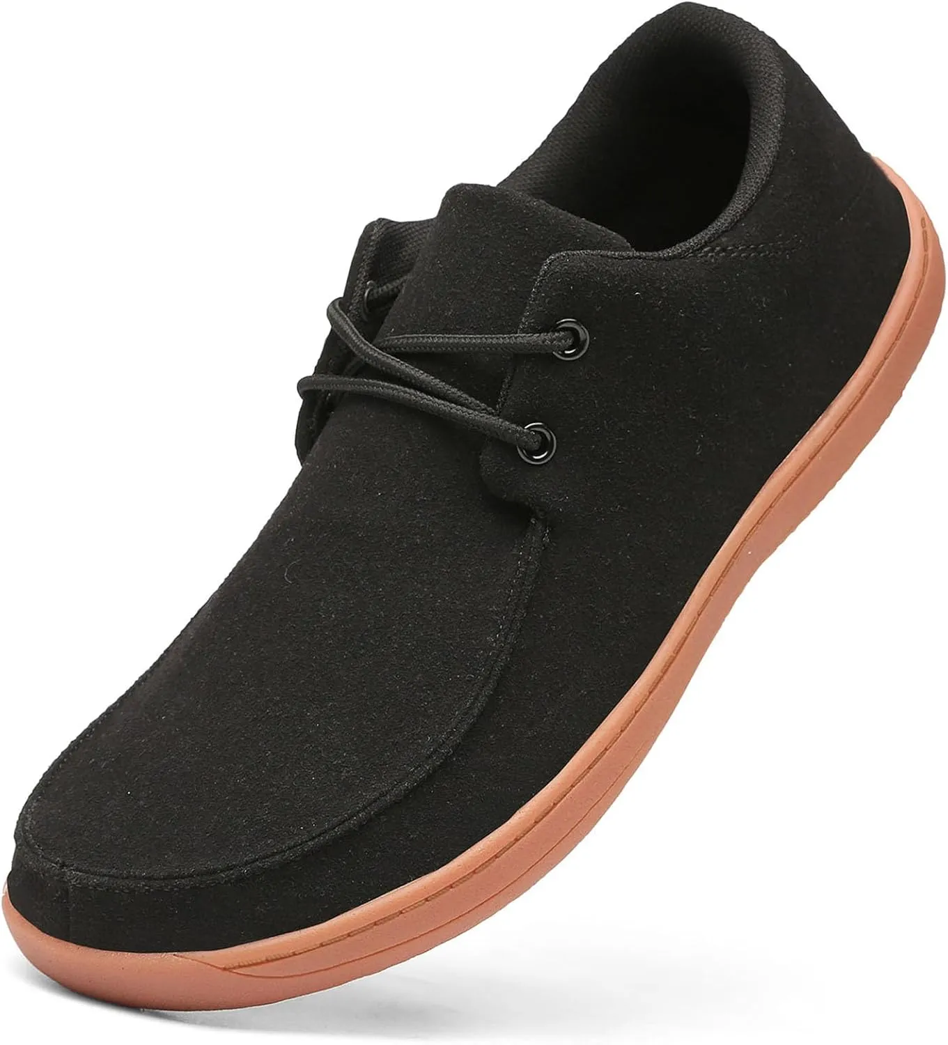 Mens Wide Slip On Shoes Barefoot Casual Loafers for Men Box Toe Minimalist Shoes Black 8