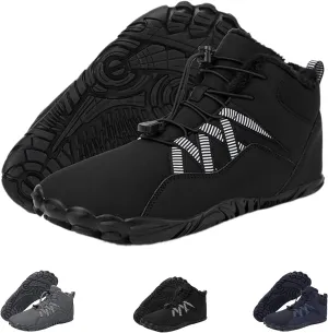 Men's Women's Winter Barefoot, Hiking Boots Caspar Pro Non-Slip Waterproof Winter Barefoot Shoes Winter Boots Winter Short Boots(901 Black,Women6/Men4)