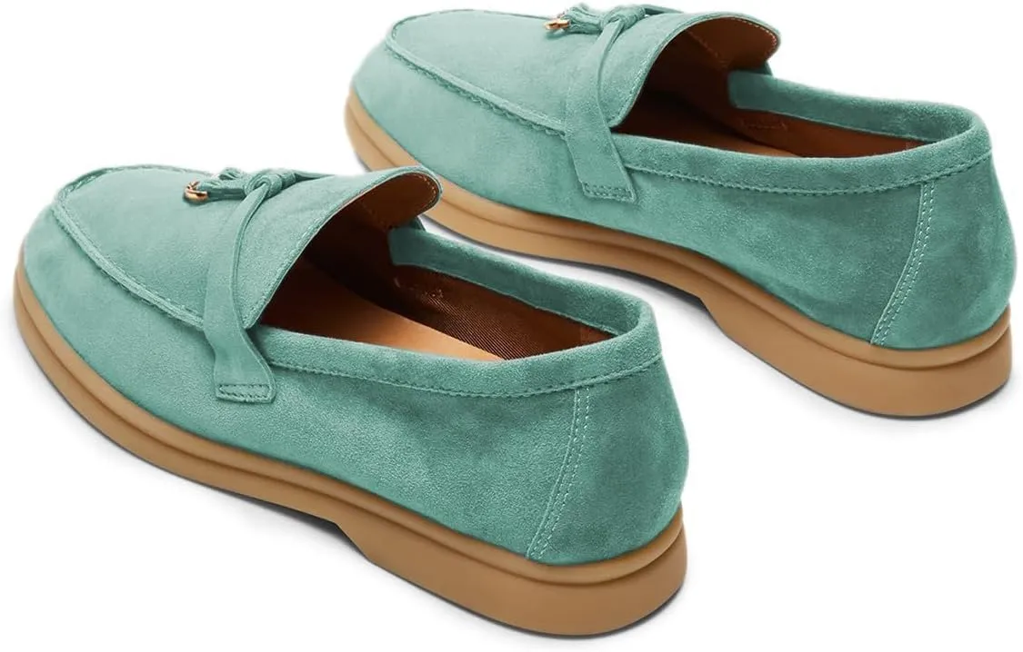 Milooey shoes Women's Round Toe Flat Loafers Comfort Slip On Moccasins Lightweight Driving Penny Loafer Casual Dress Walking Shoes Size 4-16 US
