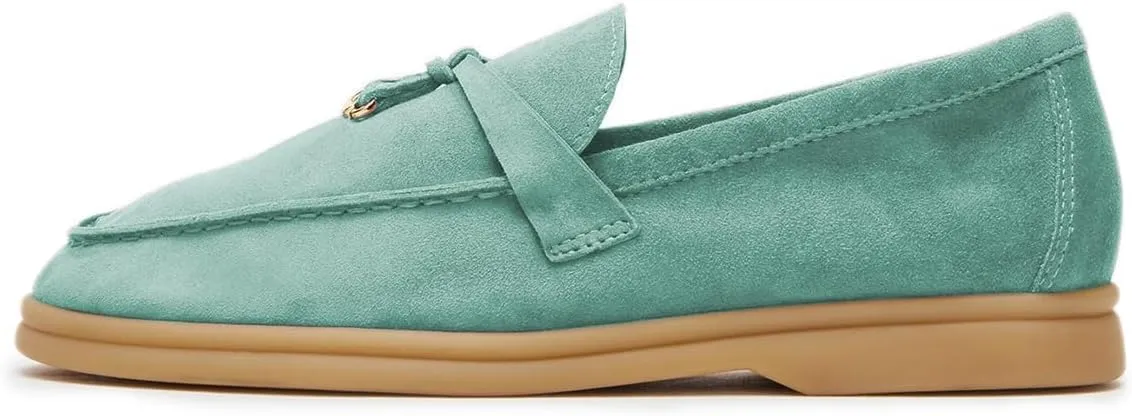 Milooey shoes Women's Round Toe Flat Loafers Comfort Slip On Moccasins Lightweight Driving Penny Loafer Casual Dress Walking Shoes Size 4-16 US