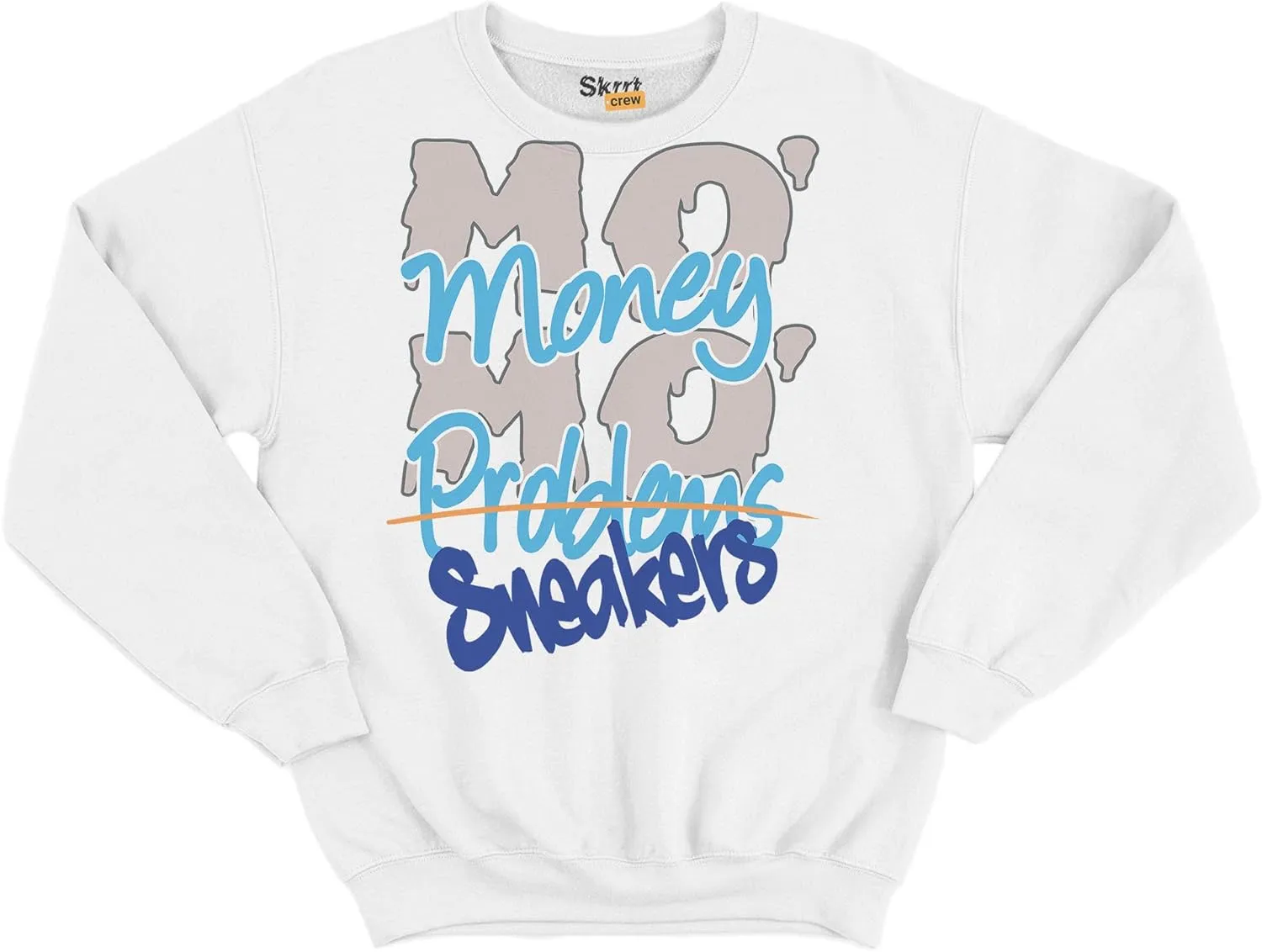 MO Money MO Sneakers Unisex Unisex Crew Neck Sweatshirt Match 1s High OG Prototype White Large