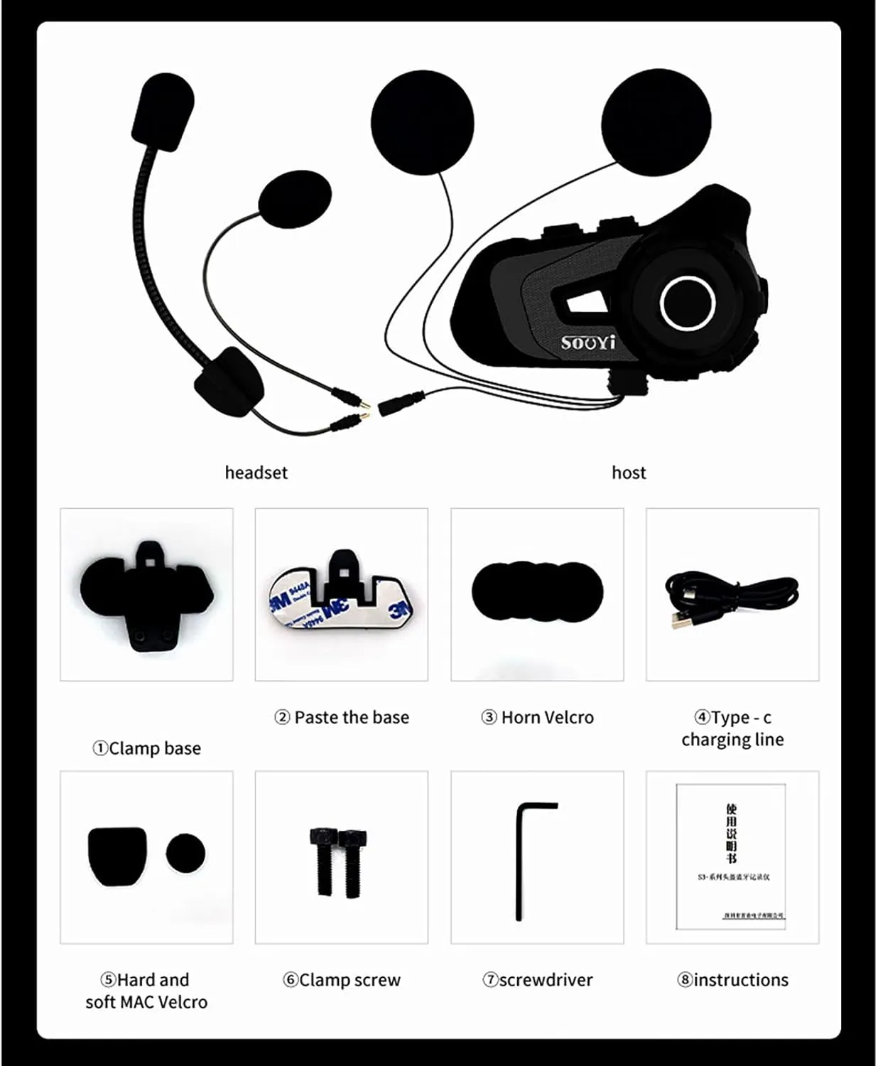 Motocycle Helmet Wireless Bluetooth Headset BlueT StellarTalk-S2 IP67 Waterproof Moto Biking & Skiiing /1000M Intercom/2 in 1 Microphone/2 Riders Intercom/