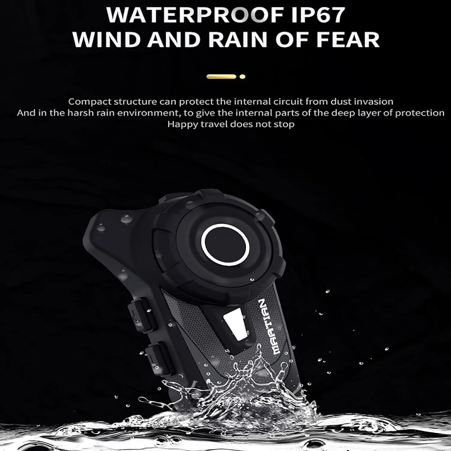 Motocycle Helmet Wireless Bluetooth Headset BlueT StellarTalk-S2 IP67 Waterproof Moto Biking & Skiiing /1000M Intercom/2 in 1 Microphone/2 Riders Intercom/