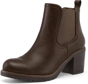 mysoft Women's Ankle Chelsea Boots Slip On Low Chunky Stacked Heel Booties