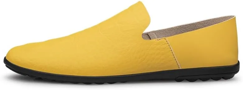New Men's Loafers Round Toe PU Leather Crocodile Print Smoking Shoes Flat Heel Anti-Slip Slip Resistant Prom Party Slip-ons