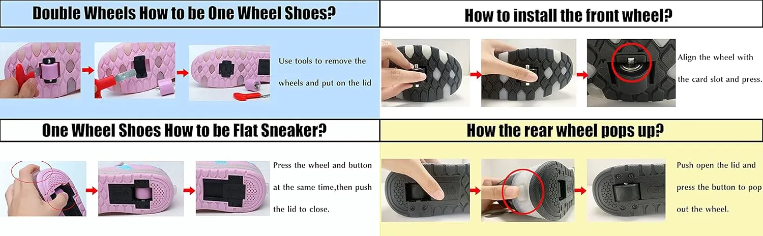 Nsasy Girls Boys Roller Shoes with LED Light Up Wheels Sneakers Kids Roller Skates Shoes for Kids for Children
