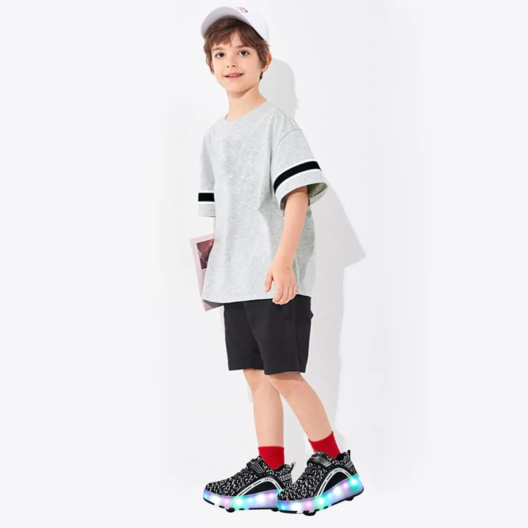 Nsasy Girls Boys Roller Shoes with LED Light Up Wheels Sneakers Kids Roller Skates Shoes for Kids for Children
