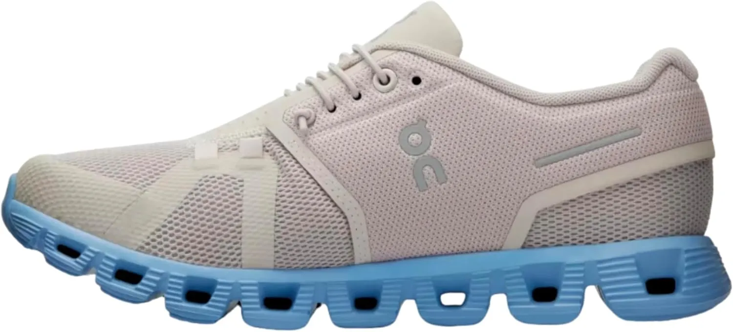 On Women's Cloud 5 Sneakers, Pearl/Neptune, 9 Medium US