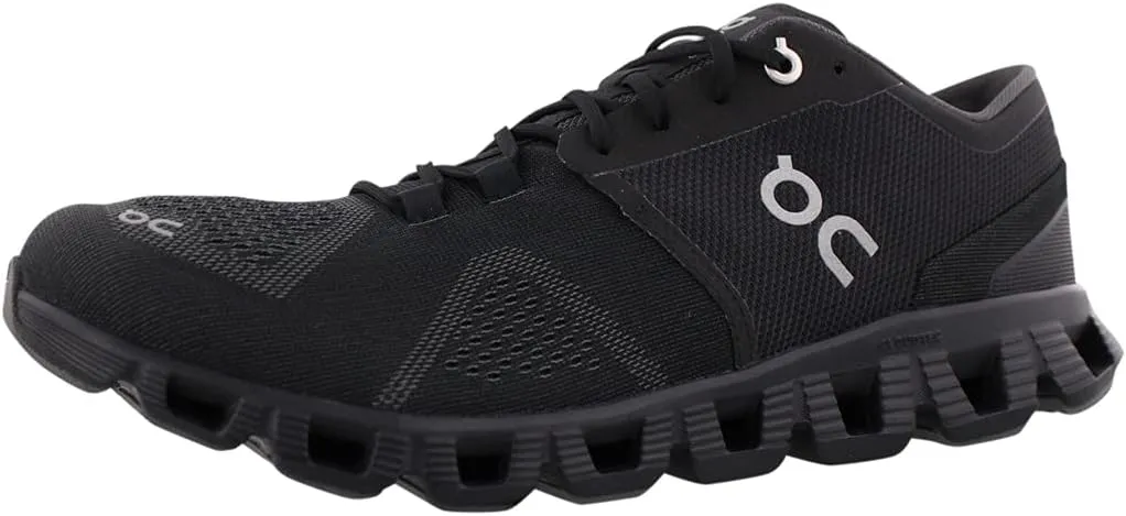 On Women's Cloud X Sneakers, Black/Asphalt, 10 Medium US