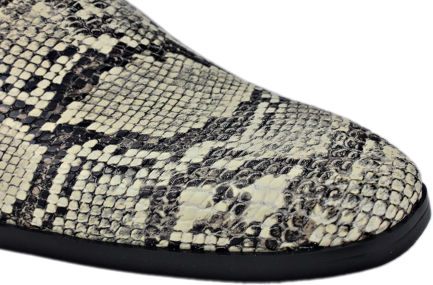 OSSTONE Men Chelsea Ankle Boots Leather Snake Print Chukka Boots Heel Retro Dress Boots JY039-US