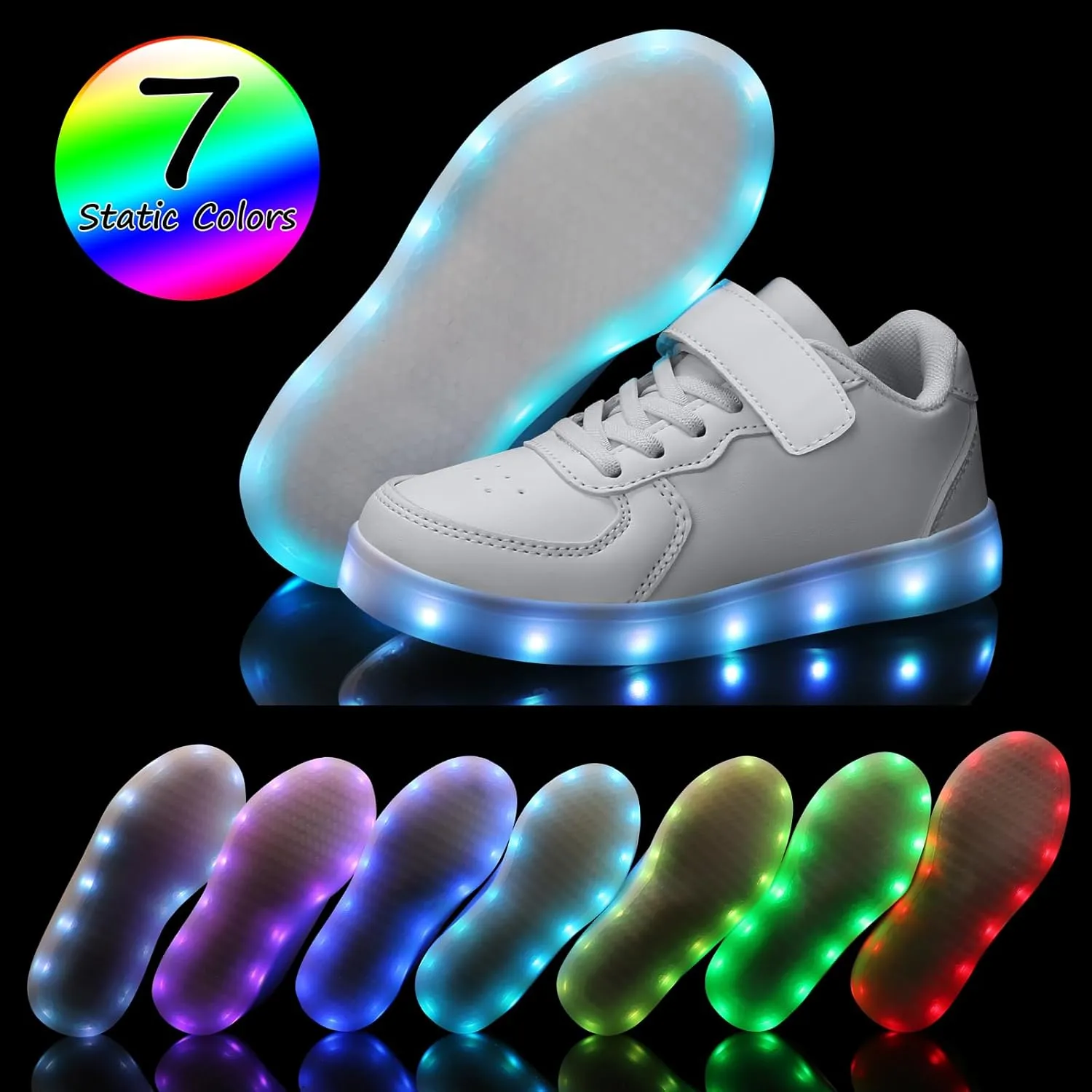 Padgene Kids LED Light Up Shoes USB Rechargeable Unisex Boys Girls LED Sneakers Cool Flashing Low Top Sneakers Luminous Shoes