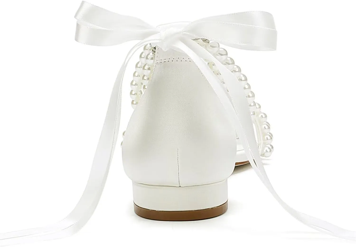 Pearl Flats Bridal Sandals Wedding Flats for Bride Open Toe Beach Wedding Shoes