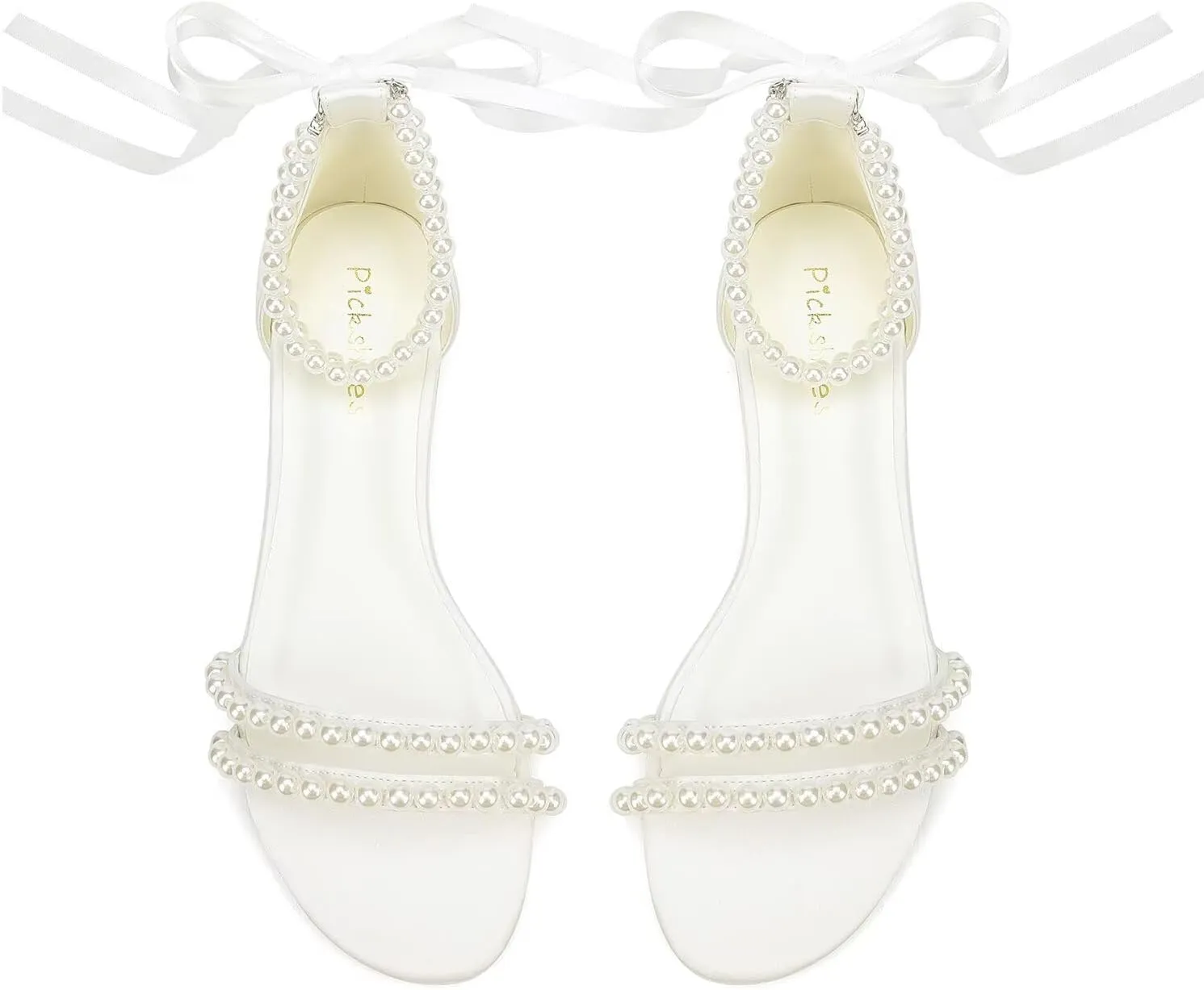 Pearl Flats Bridal Sandals Wedding Flats for Bride Open Toe Beach Wedding Shoes