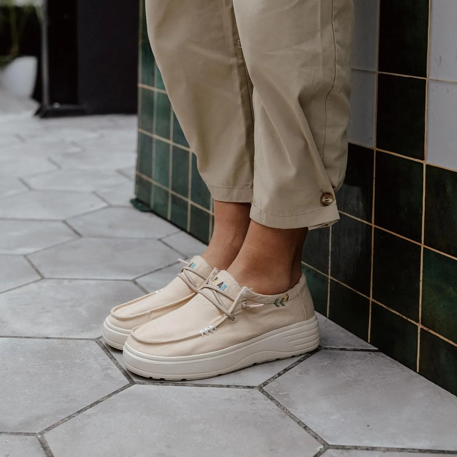 PITAS Natal Slip-On Shoes for Women | Ultralight & Breathable Loafers | Comfortable Women's Everyday Shoes | Beige