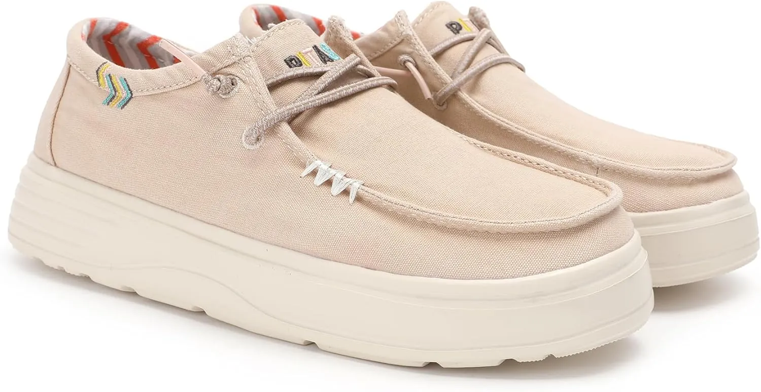 PITAS Natal Slip-On Shoes for Women | Ultralight & Breathable Loafers | Comfortable Women's Everyday Shoes | Beige