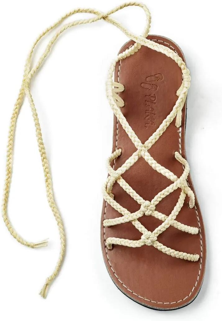 Plaka Flat Gladiator Sandals for Women Sahara