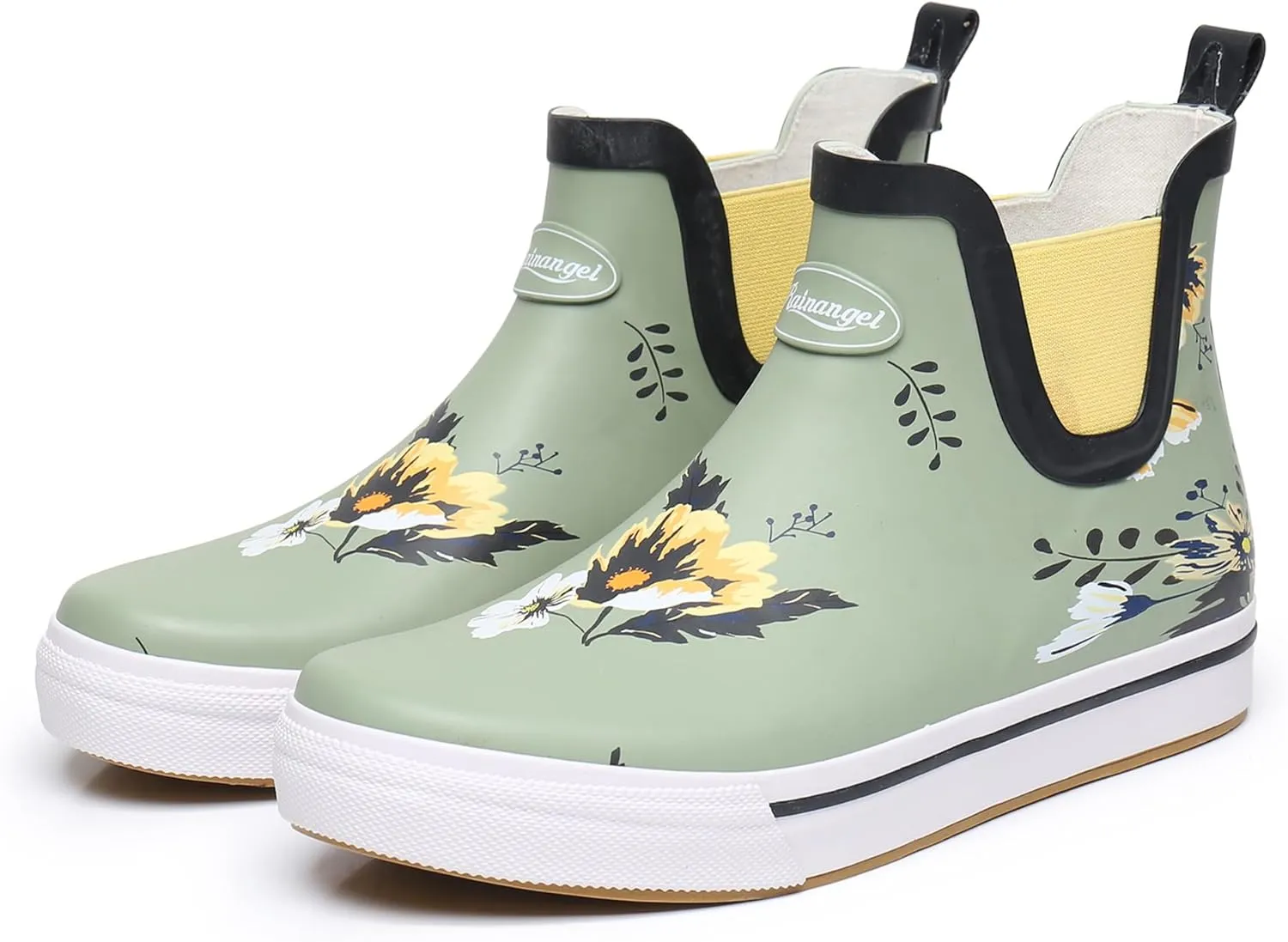 Rain Boots for Women and Men,Unisex Ankle Rain Shoes Anti-Slipping Rainboots with Comfortable Lightweight Garden Rubber Rain Boot and Outdoor Work Shoes,Waterproof Fishing Deck Boots