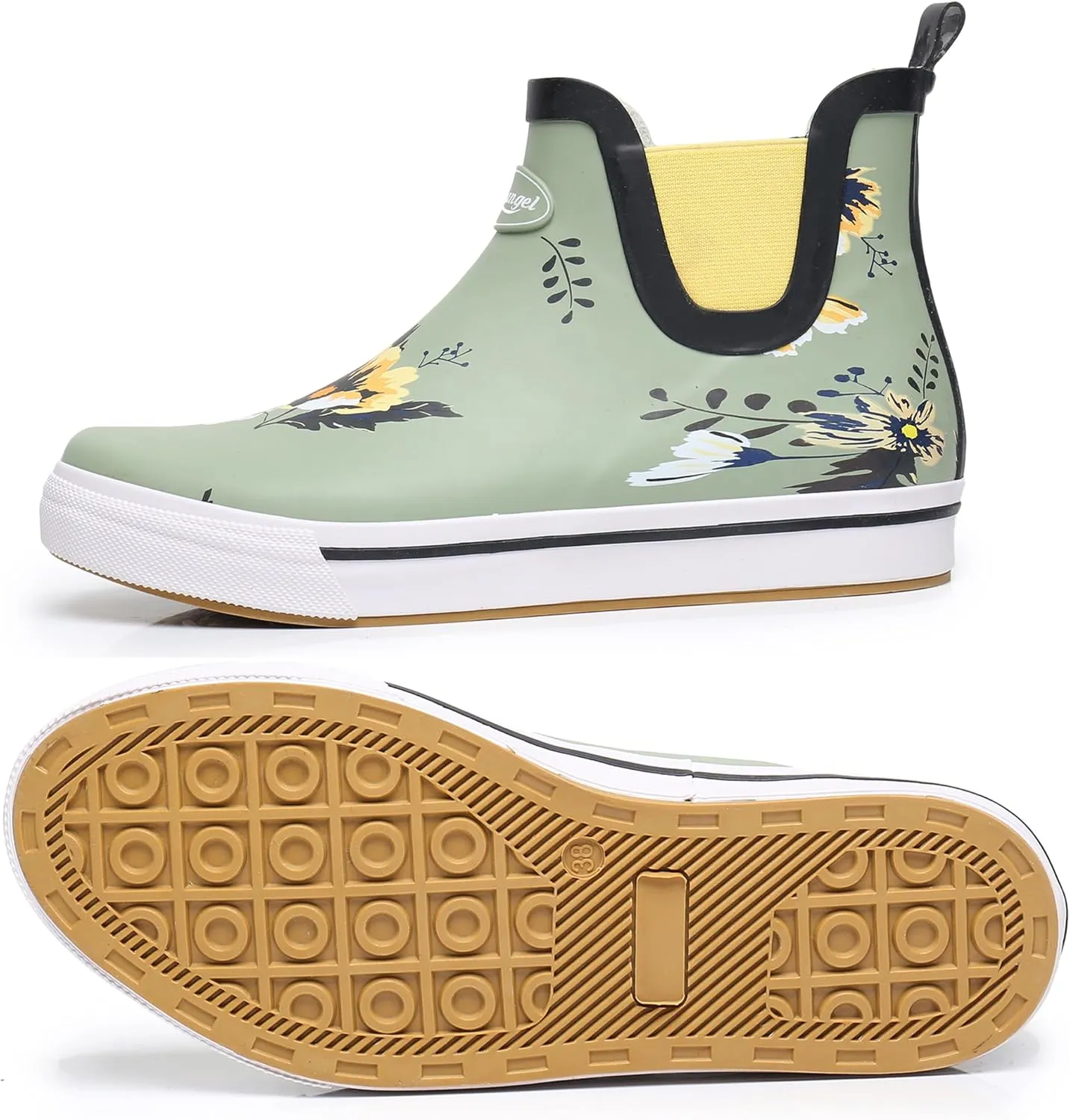 Rain Boots for Women and Men,Unisex Ankle Rain Shoes Anti-Slipping Rainboots with Comfortable Lightweight Garden Rubber Rain Boot and Outdoor Work Shoes,Waterproof Fishing Deck Boots