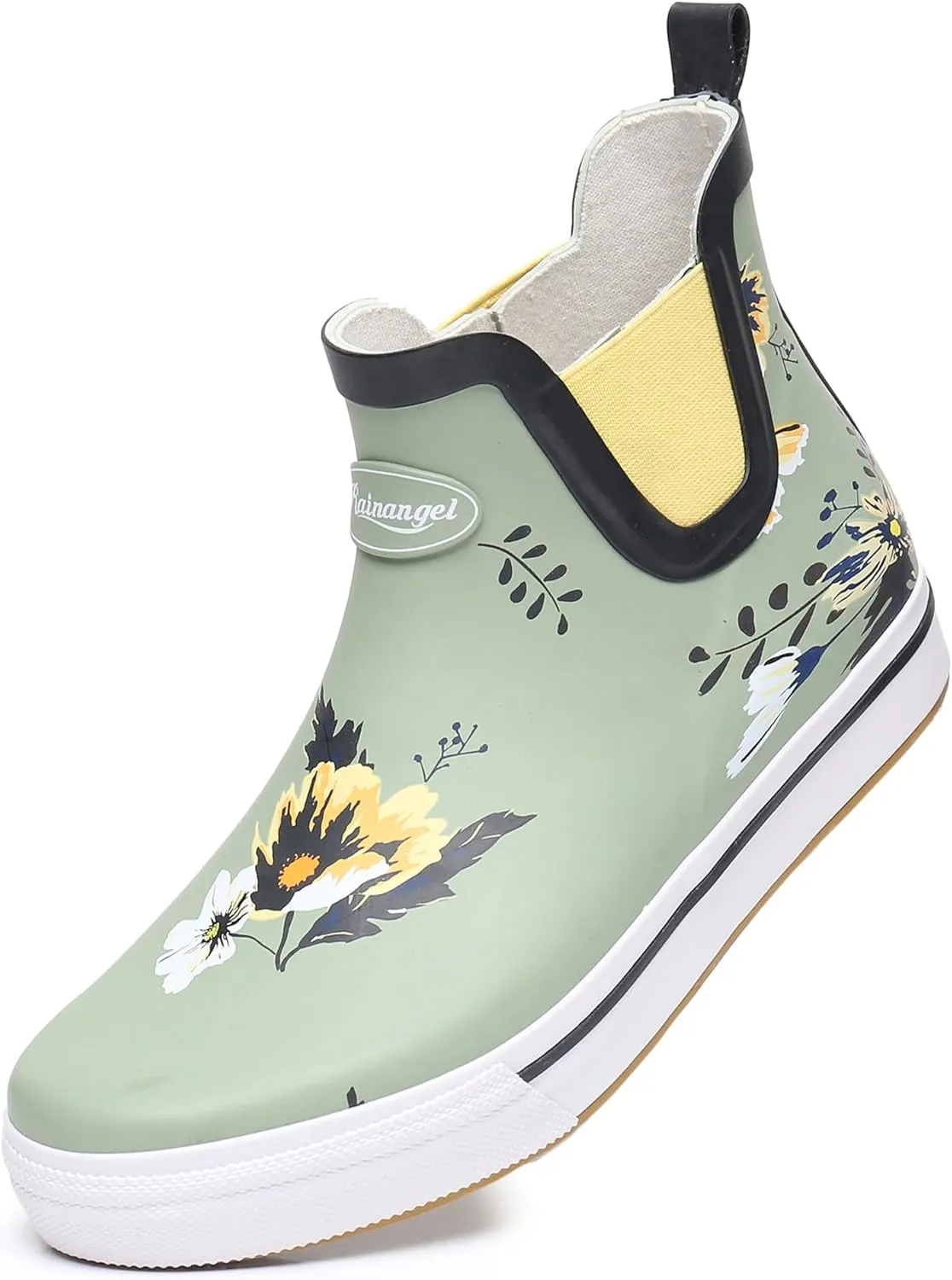 Rain Boots for Women and Men,Unisex Ankle Rain Shoes Anti-Slipping Rainboots with Comfortable Lightweight Garden Rubber Rain Boot and Outdoor Work Shoes,Waterproof Fishing Deck Boots