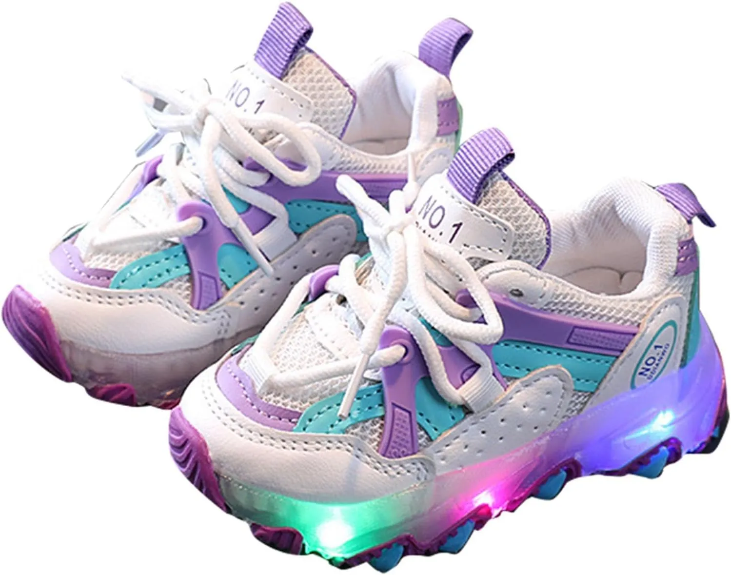 Rainbow Shoes Baby Shoes Children Boys Bling Led Light Luminous Sport Kids Sneakers Light up Toddler Girls Shoes