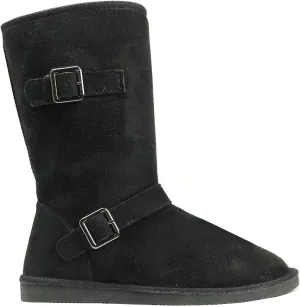 REDVOLUTION Women's Suede Faux Fur Mid-Calf Classic Winter Boots Rubber Sole