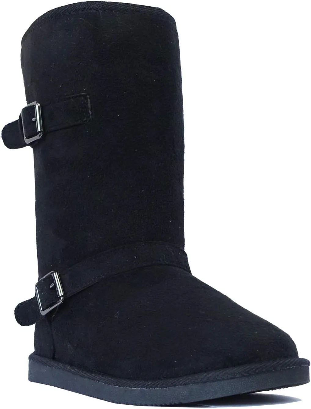 REDVOLUTION Women's Suede Faux Fur Mid-Calf Classic Winter Boots Rubber Sole