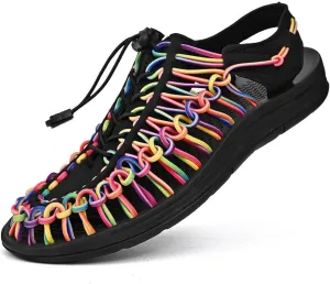 Rope Sport Sandals for Men Fisherman Shoes Men's Handmade Woven Shoes Comfortable & Lightweight Cord Beach Sandals