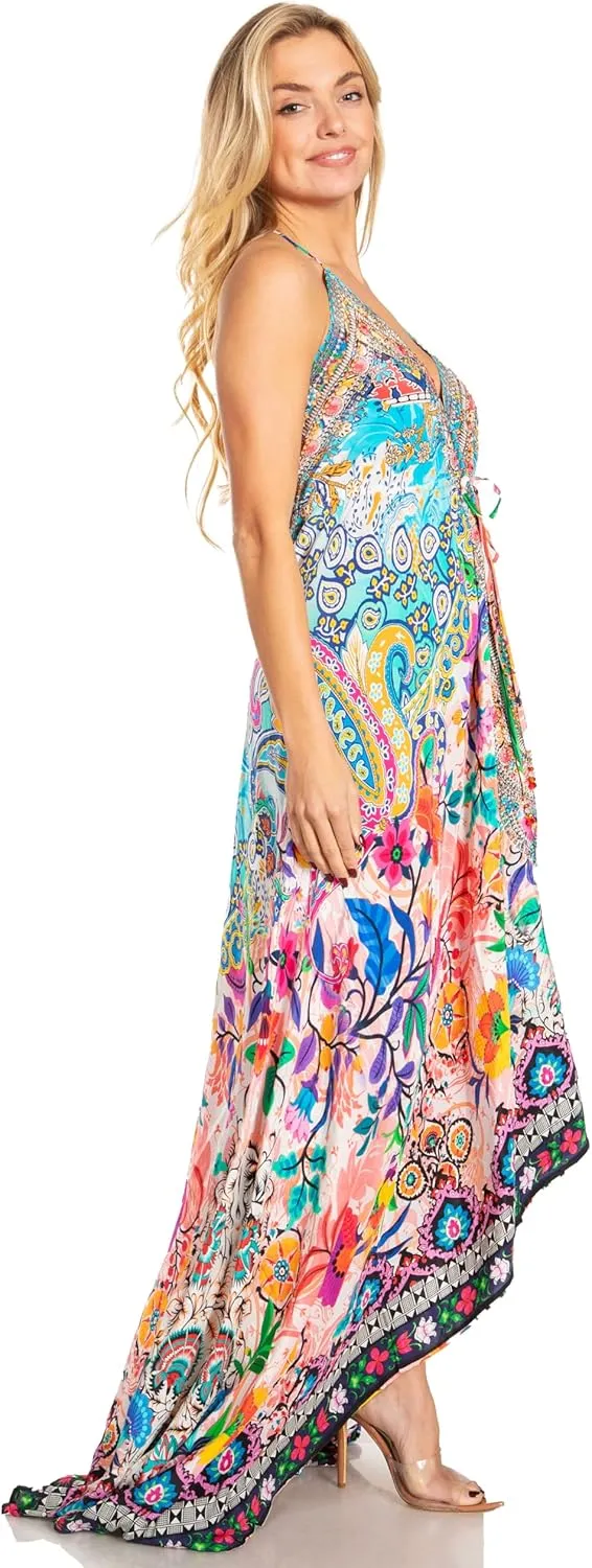 Sakkas Lizi 2025 Womens Maxi High-Low Halter Handkerchief Long Dress Beach Party