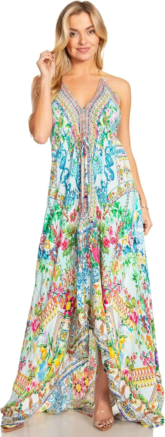 Sakkas Lizi 2025 Womens Maxi High-Low Halter Handkerchief Long Dress Beach Party