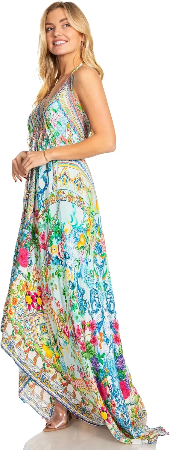 Sakkas Lizi 2025 Womens Maxi High-Low Halter Handkerchief Long Dress Beach Party