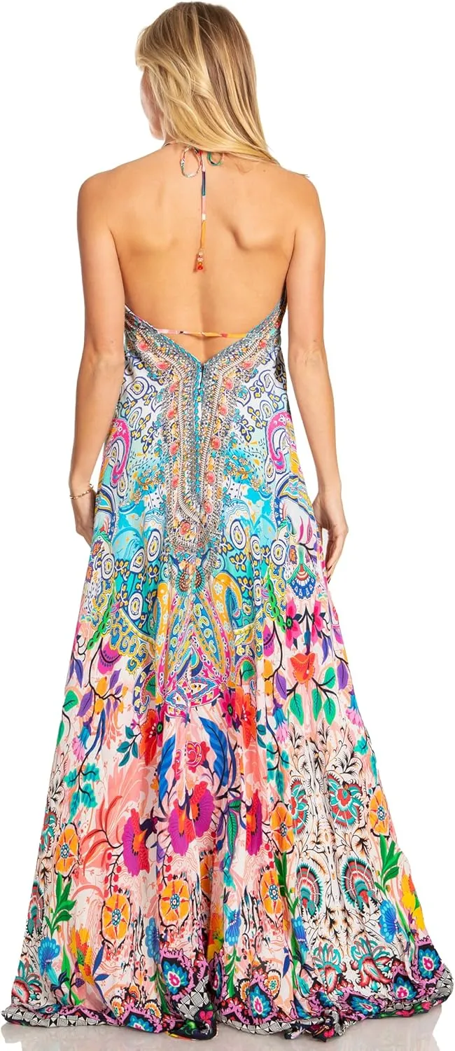 Sakkas Lizi 2025 Womens Maxi High-Low Halter Handkerchief Long Dress Beach Party