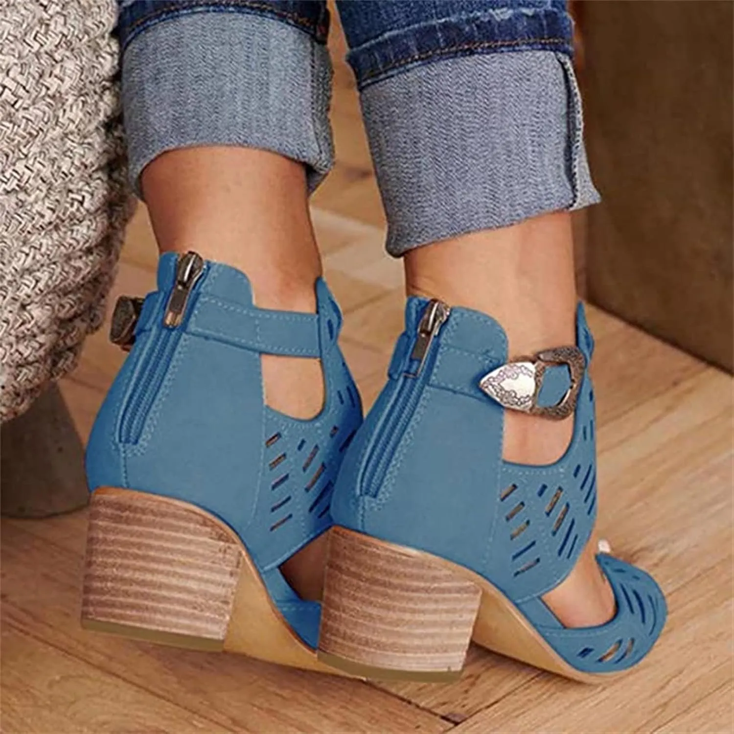 Sandals For Women,Womens Open Toe Ankle Strap Chunky Block High Heel Dress Party Sandals Dressy Summer Strappy Sandals