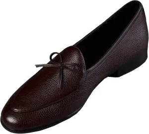 Santimon Men's Dress Shoes Belgian Loafers Leather Bow-Tie Slip On Penny Loafers Shoes Formal Business Casual Prom Wedding Tuxedo Shoes for Men