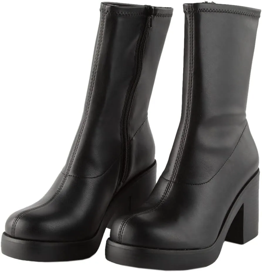 SODA Stretch Faux Leather Womens Boots