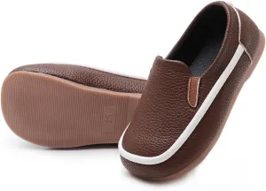 SOFMUO Toddler Boys Girls Loafers Slip On Little Kids Oxford Dress Flats Casual Boat Shoes School Uniform Moccasin Daily Walking Shoes