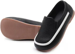 SOFMUO Toddler Boys Girls Loafers Slip On Little Kids Oxford Dress Flats Casual Boat Shoes School Uniform Moccasin Daily Walking Shoes