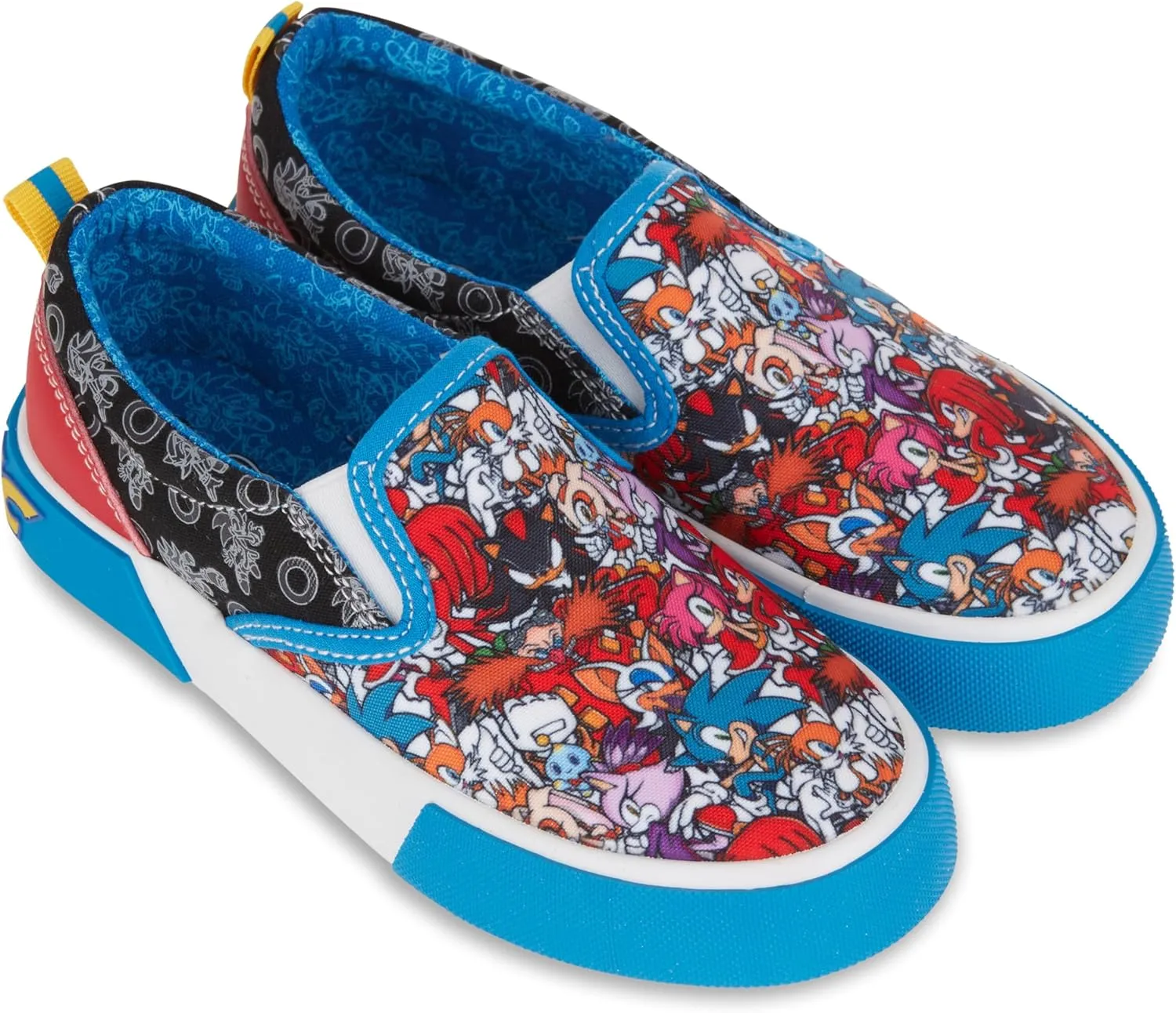Sonic the Hedgehog Boys Sneakers - Sonic Slip On Canvas Sneakers - Sonic, Tails, Knuckles and Shadow Athletic Sneakers