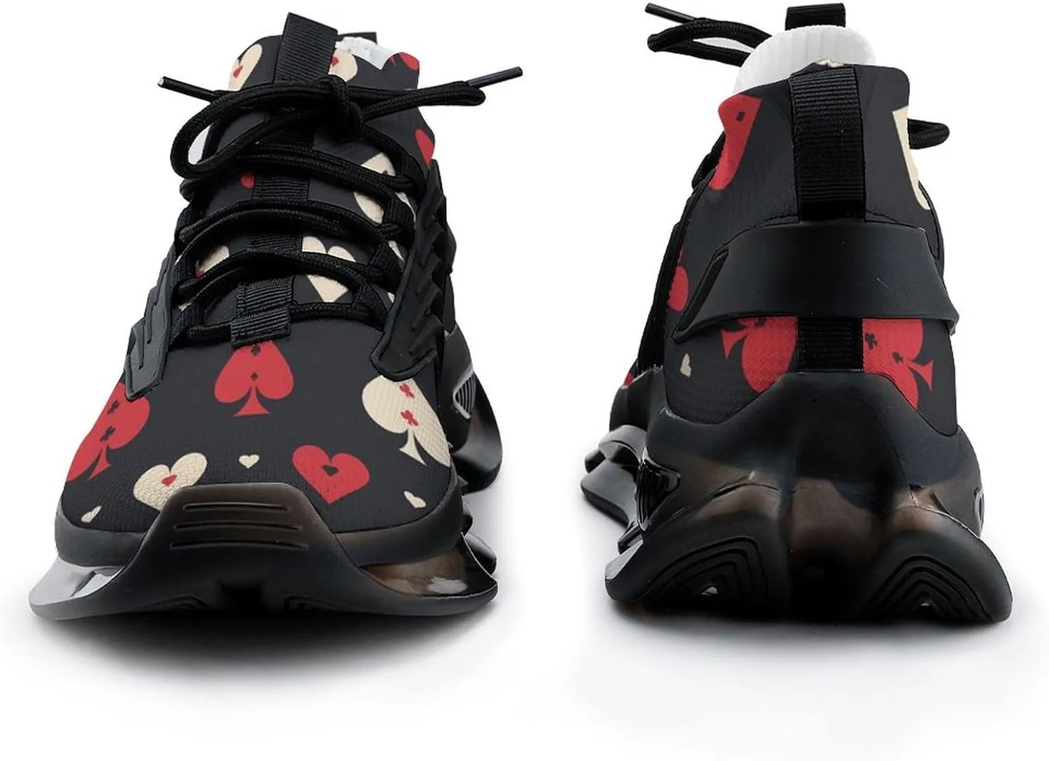 Spades Playing Poker Pattern Men's Running Shoes Fashion Walking Sneakers Lightweight Casual Sports Shoes for Women