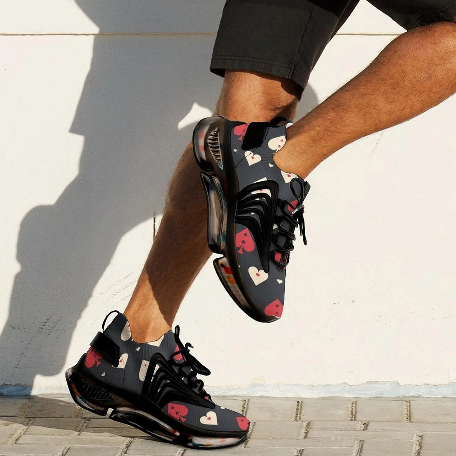 Spades Playing Poker Pattern Men's Running Shoes Fashion Walking Sneakers Lightweight Casual Sports Shoes for Women