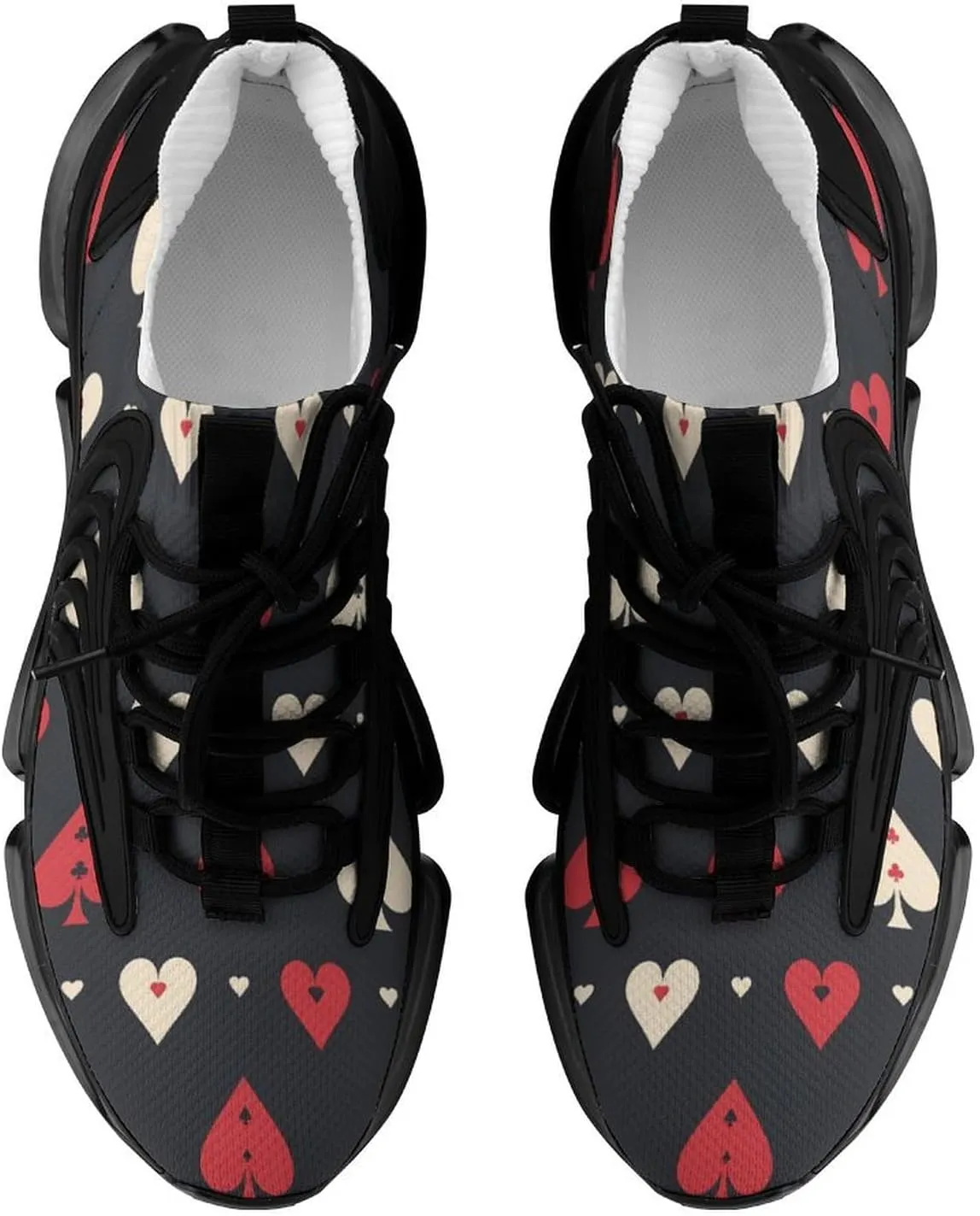 Spades Playing Poker Pattern Men's Running Shoes Fashion Walking Sneakers Lightweight Casual Sports Shoes for Women