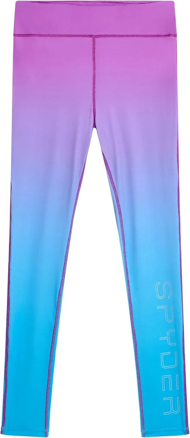 Spyder Women's Activewear Legging - Poly Span Knit UPF 50 High Waisted Tummy Control Printed Athletic Legging (Sizes: S-XL)
