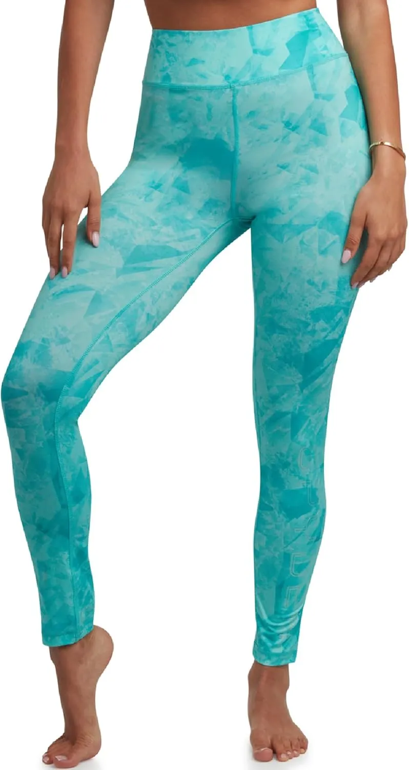 Spyder Women's Activewear Legging - Poly Span Knit UPF 50 High Waisted Tummy Control Printed Athletic Legging (Sizes: S-XL)