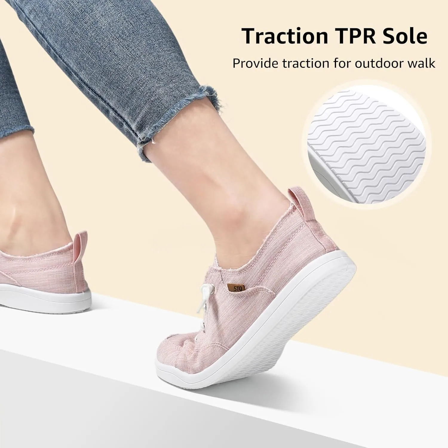 STQ Slip on Sneakers for Women Casual Canvas Shoes Machine Washable