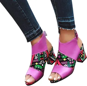 Thick Heel Sandals for Women Trendy Casual Fish Mouth Open Toe Belt Buckle Slingback Chunky High Heel Shoes Comfy Pointed Toe Heeled Sandals