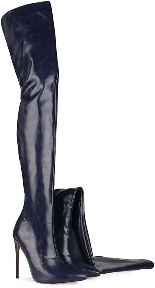 Thigh high boots for women striped Back zipper Burgundy Zebra Print Over the knee Sexy gold white pointed toe Cow Print leopard Magenta stiletto heel