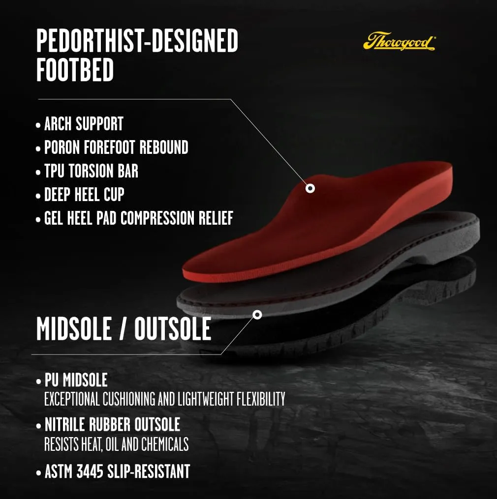 Thorogood 8” Waterproof Work Boots for Men - Genesis Series - Full-Grain Leather with Comfort Insoles and Slip-Resistant Nitrile Rubber Outsoles