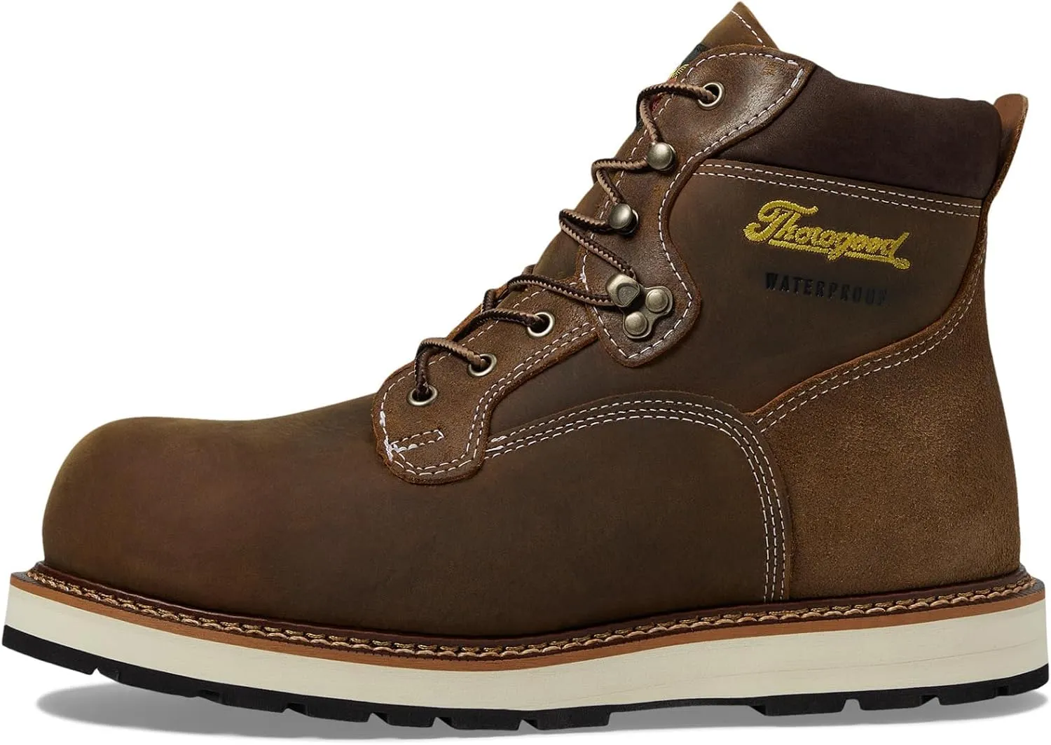 Thorogood Iron River 6” Leather Waterproof Work Shoes for Men with Composite Toe Oil and Slip-Resistant Outsole