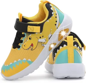 Toddler Boys Light Up Shoes Lightweight LED Flashing Breathable Mesh Walking Sneakers for Toddler and Little Kids