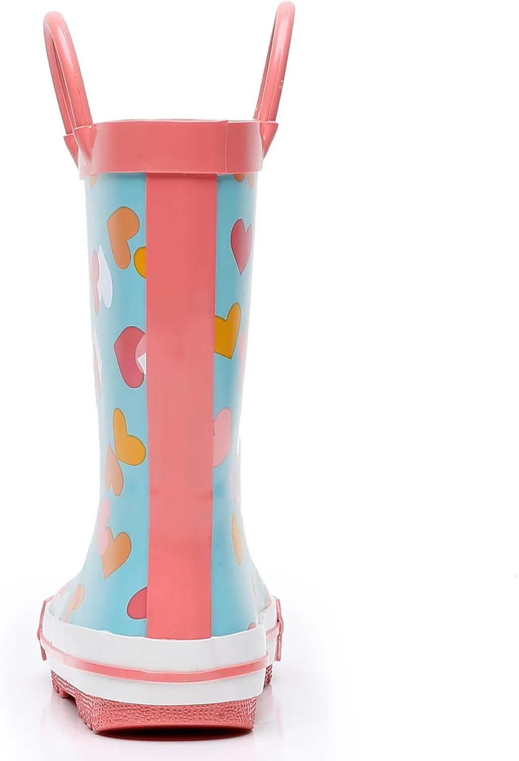 Toddler Rain Boots for Boys and Girls Waterproof Rubber Kids Rain Boots with Easy on Handles All-season